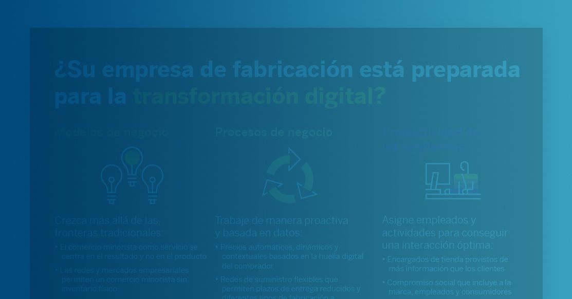 Transformación digital para empresas de fabricación con SAP